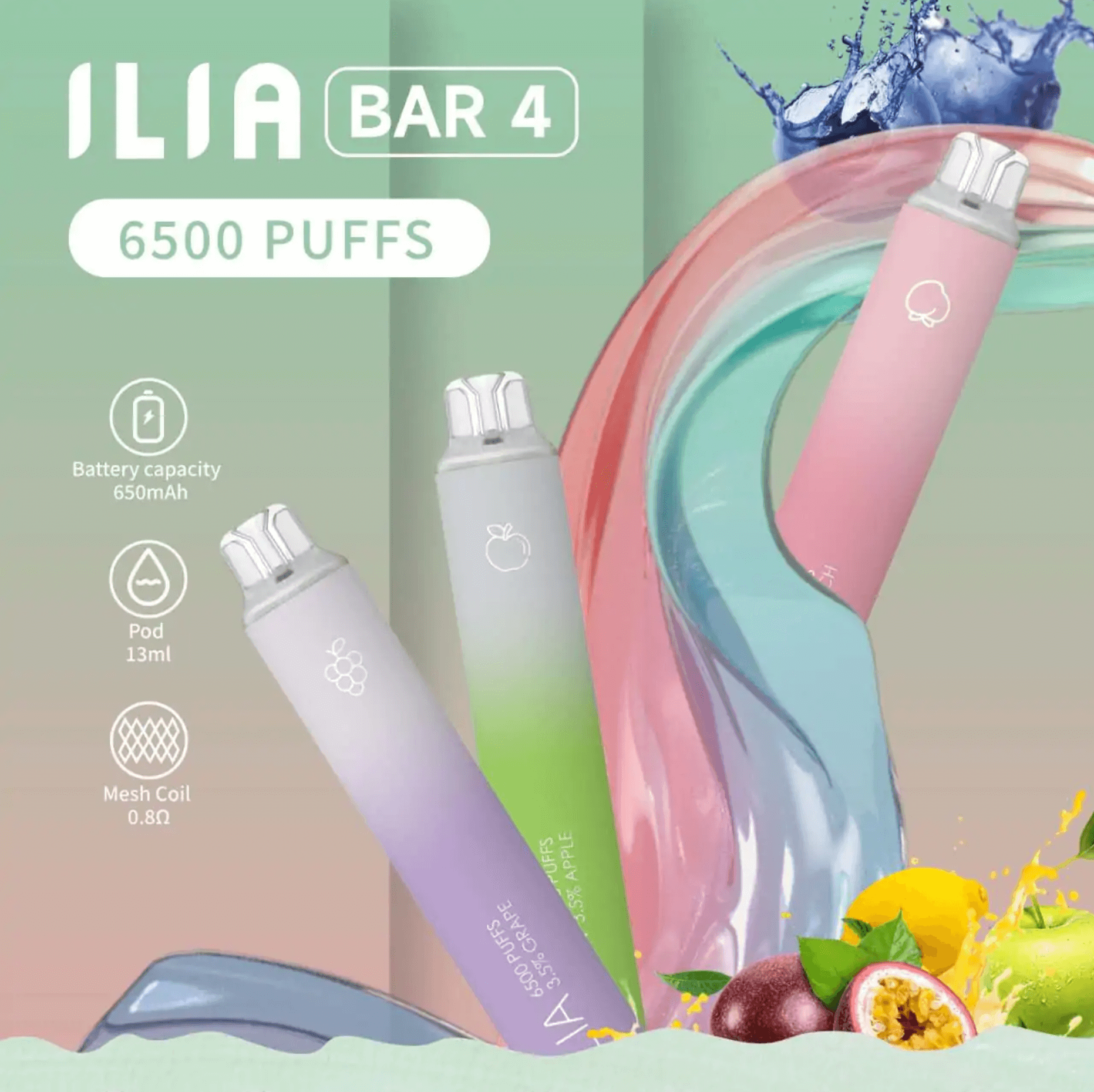 ILIA四代6500口一次性電子煙|Type-C快充・21種風味隨心選 ILIA四代6500口一次性電子煙